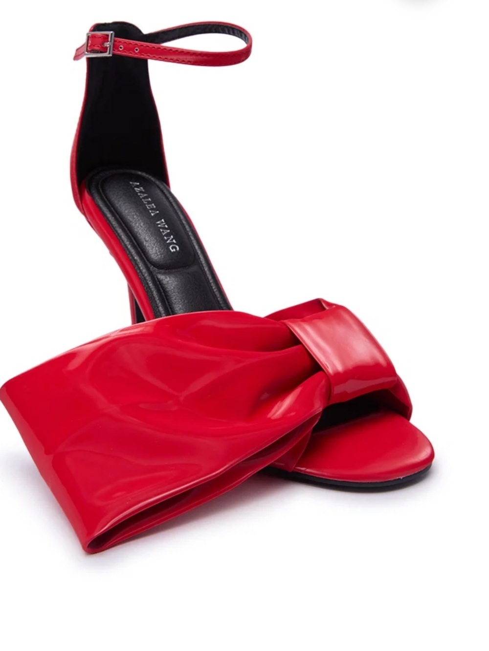 🔥🔥AZALEA WANG Lanyin Red Liquid Luxe Bow Sandal Size 8